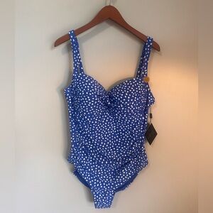 Nip Tuck One Piece Tummy Control Polkadot Pivotal Moment Swimsuit- Sz 12